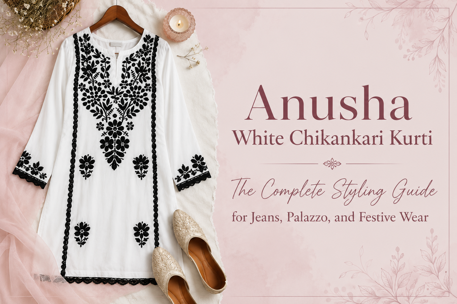 Anusha White Chikankari Kurti - The Complete Styling Guide for Jeans, Palazzo, and Festive Wear